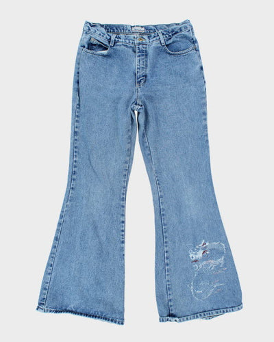 Y2k 00s Santa Barbra Flare Dragon Jeans - W32 L32