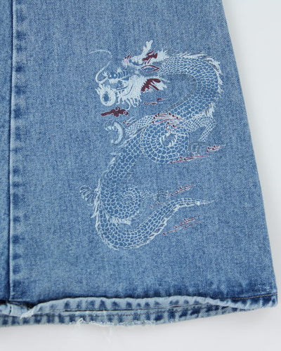 Y2k 00s Santa Barbra Flare Dragon Jeans - W32 L32