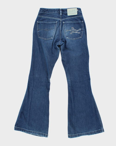 Y2k 00s Silver Flare Jeans - W26 L31