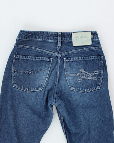Y2k 00s Silver Flare Jeans - W26 L31