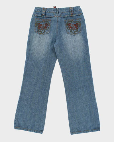 Y2k 00s Embroidered Jeans - W29 L30