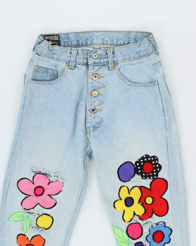 Y2k 00s Blush on Distressed Patchwork Jeans - W26 L29