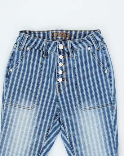 Y2k 00s Rock & Roll Stripe Jeans - W24 L32