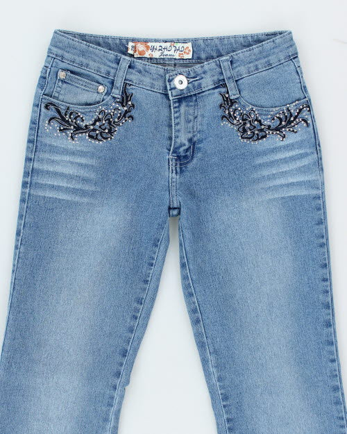 Y2k 00s Rhinestone Jeans - W28 L31