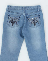 Y2k 00s Rhinestone Jeans - W28 L31