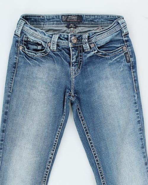 Y2k 00s Silver Jeans - W28 L32