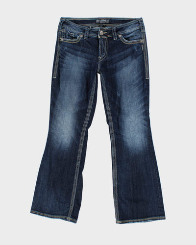 Vintage Y2K Gothic Dark Wash Flared Jeans - W32 L28