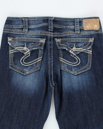 Vintage Y2K Gothic Dark Wash Flared Jeans - W32 L28