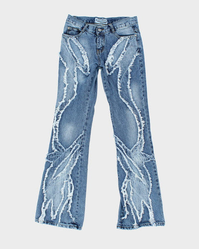 Vintage 90s/00s Aladin Fray Detailed Flare Jeans - W30 L33