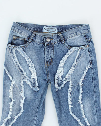 Vintage 90s/00s Aladin Fray Detailed Flare Jeans - W30 L33