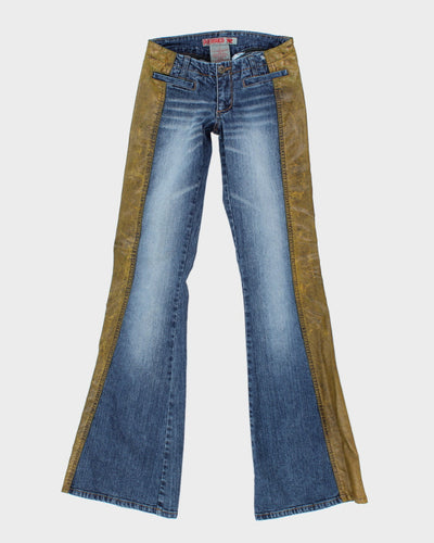 Y2k 00s Parasuco Leather Panel Jeans - W26 L34
