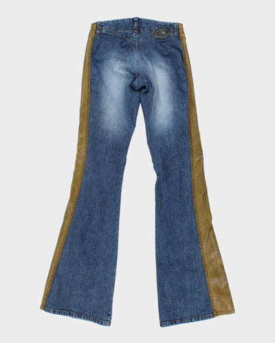 Y2k 00s Parasuco Leather Panel Jeans - W26 L34