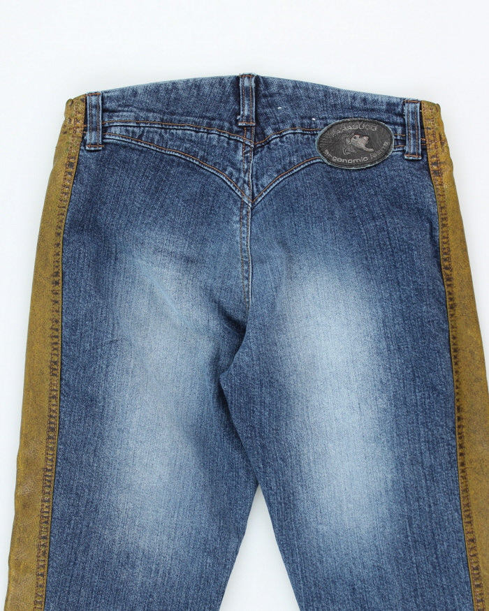 Y2k 00s Parasuco Leather Panel Jeans - W26 L34