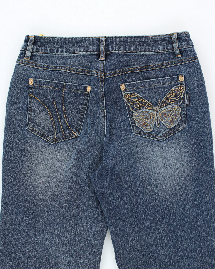 Y2k 00s Embroidered Rhinestone Jeans - W28 L29