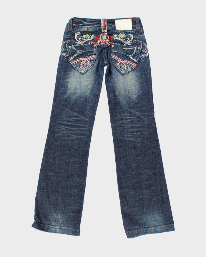 Y2k 00s Red Pepper Embroidered Jeans - W28 L32
