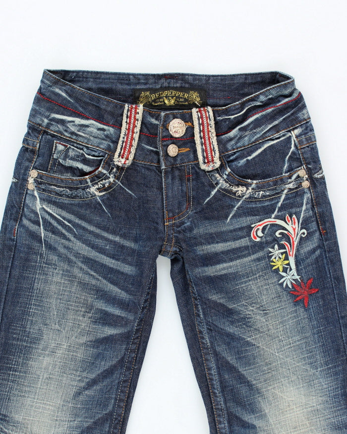 Y2k 00s Red Pepper Embroidered Jeans - W28 L32 – Rokit