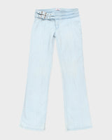 Y2k 00s Light Wash Buckle Bootcut Jeans - W32 L33