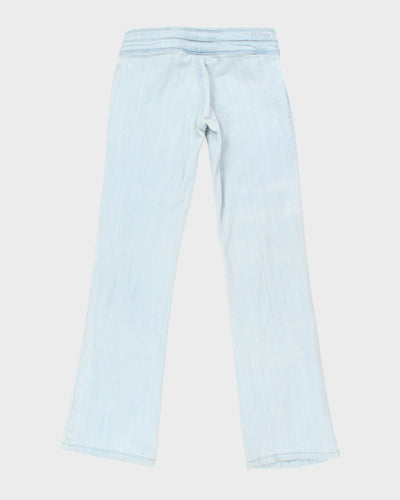 Y2k 00s Light Wash Buckle Bootcut Jeans - W32 L33