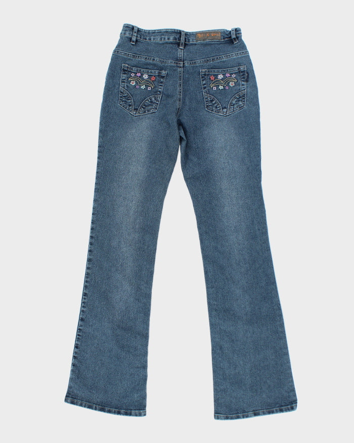 Y2k 00s Embroidered Floral Jeans - W29 L31