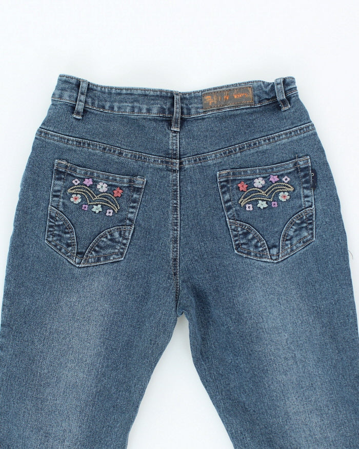 Y2k 00s Embroidered Floral Jeans - W29 L31