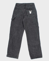 Vintage Y2K Women's Playboy Grey Wash Relaxed Fit Jeans - W26 L28
