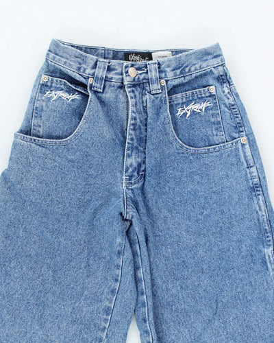 Vintage Y2K Extreme Baggy Heavyweight Light Wash Jeans - W24 L22