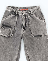 Vintage Y2K Grey Stone Wash Flared Jeans - W24 L32