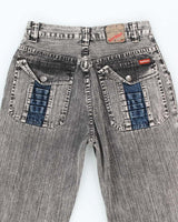 Vintage Y2K Grey Stone Wash Flared Jeans - W24 L32