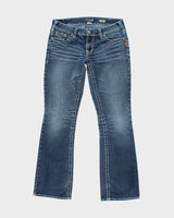 Vintage Y2K Women's Silver Bootcut Dark Wash Denim Jeans - W32 L31