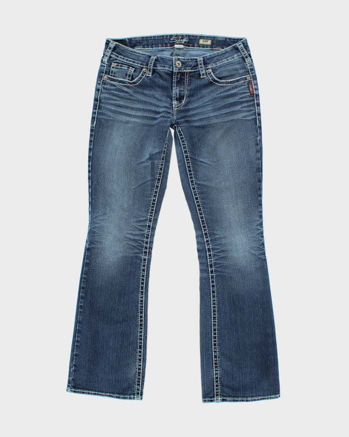Vintage Y2K Women's Silver Bootcut Dark Wash Denim Jeans - W32 L31