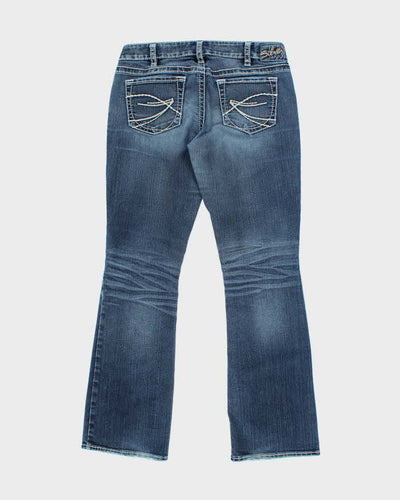 Vintage Y2K Women's Silver Bootcut Dark Wash Denim Jeans - W32 L31