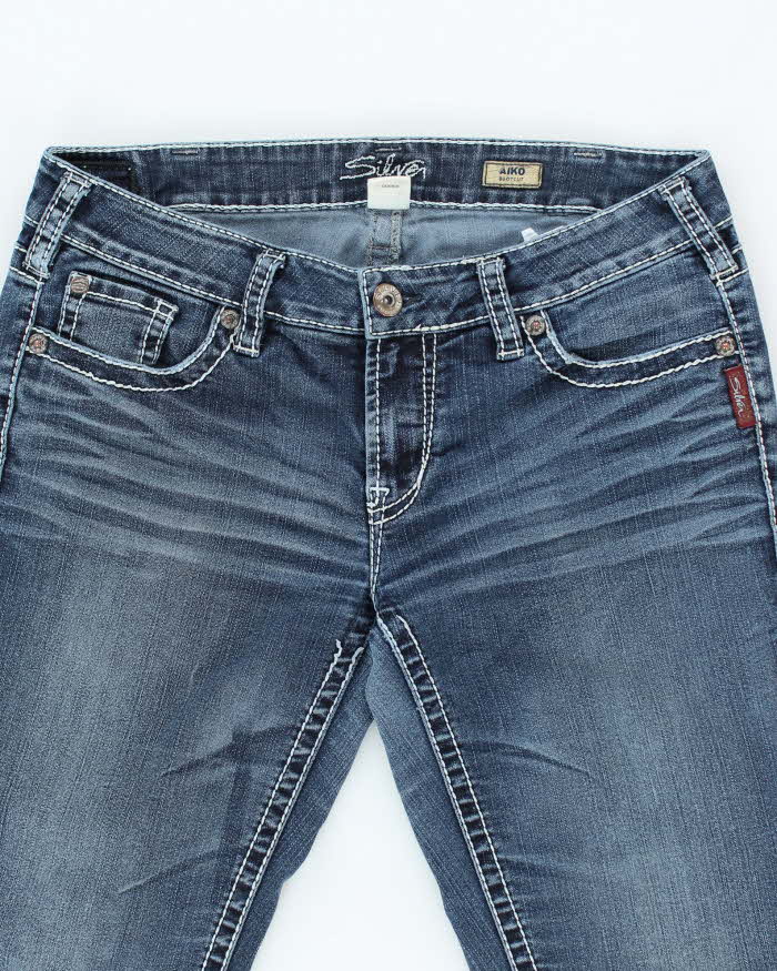 Vintage Y2K Women's Silver Bootcut Dark Wash Denim Jeans - W32 L31
