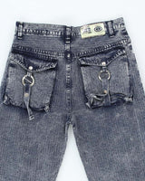 Vintage Y2K Women's Dark Stone Washed Flared Jeans - W26 L31