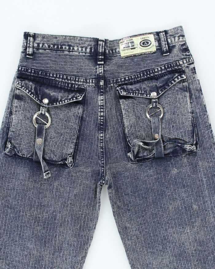 Vintage Y2K Women's Dark Stone Washed Flared Jeans - W26 L31