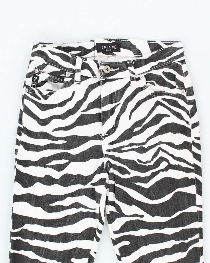 Vintage Y2k 00s Guess Zebra Print Jeans - W28 L29