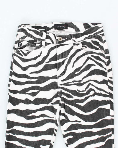 Vintage Y2k 00s Guess Zebra Print Jeans - W28 L29