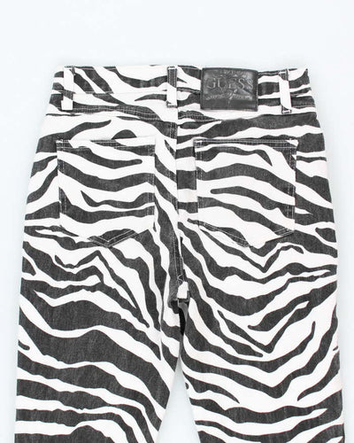 Vintage Y2k 00s Guess Zebra Print Jeans - W28 L29