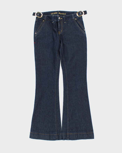Y2K 00s Guess Premium Dark Wash Low Rise Flare Jeans - W30 L32
