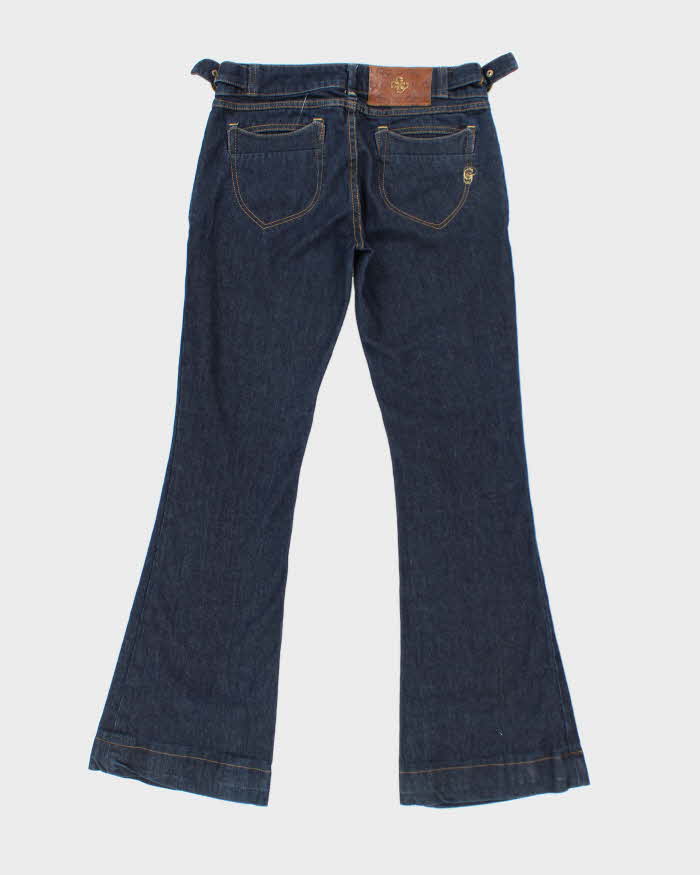 Y2K 00s Guess Premium Dark Wash Low Rise Flare Jeans - W30 L32 – Rokit