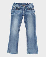 Vintage Women's Y2K Miss Me Sequined Flared Jeans - W28 L28