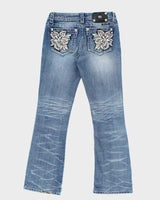 Vintage Women's Y2K Miss Me Sequined Flared Jeans - W28 L28