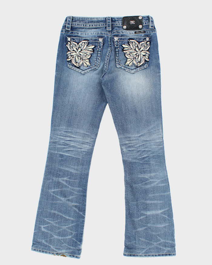 Vintage Women's Y2K Miss Me Sequined Flared Jeans - W28 L28