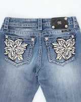 Vintage Women's Y2K Miss Me Sequined Flared Jeans - W28 L28