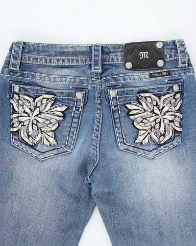Vintage Women's Y2K Miss Me Sequined Flared Jeans - W28 L28