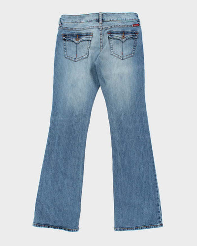 Vintage Y2K Women's Moto Medium Wash Flared Jeans - W28 L31