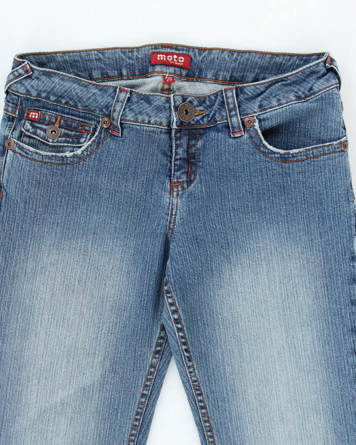 Vintage Y2K Women's Moto Medium Wash Flared Jeans - W28 L31