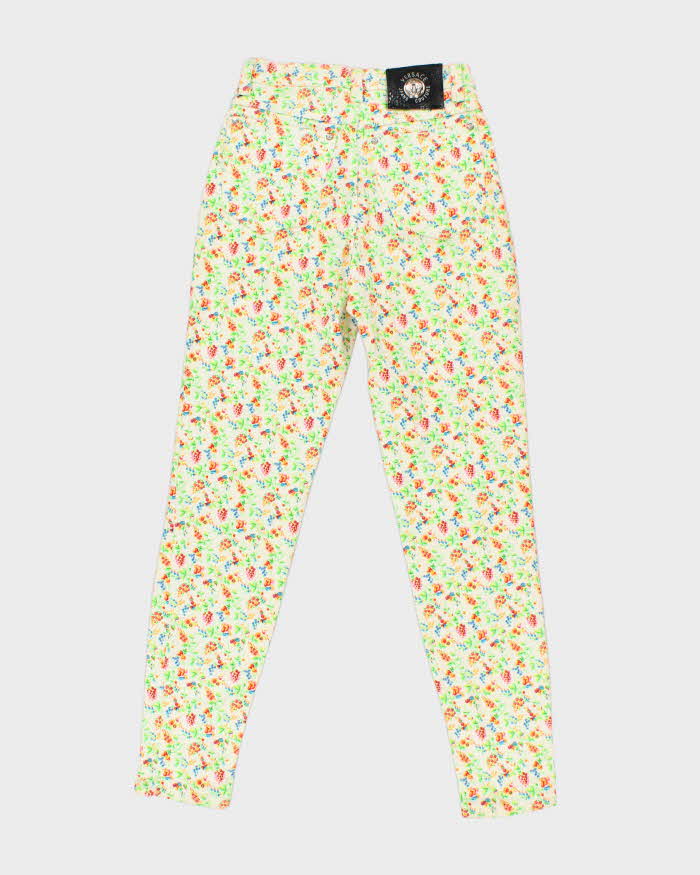 Vintage 90s Versace Floral Jeans - W26 L29
