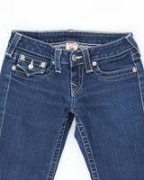Vintage Women's Y2K True Religion Dark Wash Rhinestone Jeans - W24 L29