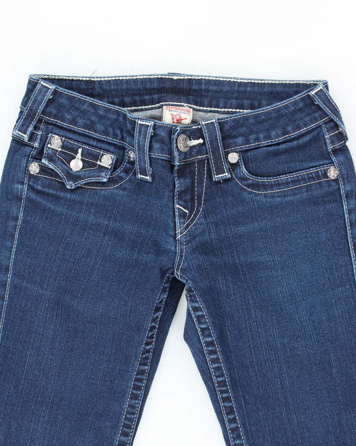 Vintage Women's Y2K True Religion Dark Wash Rhinestone Jeans - W24 L29