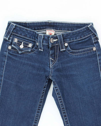 Vintage Women's Y2K True Religion Dark Wash Rhinestone Jeans - W24 L29